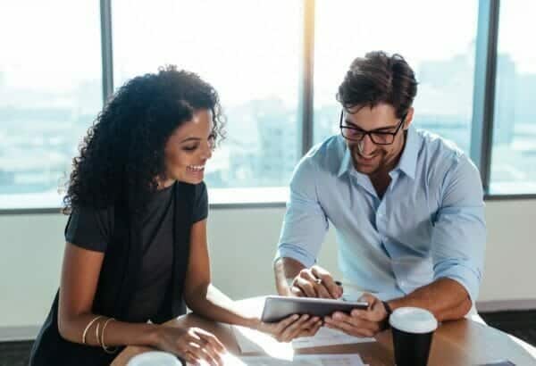 Two colleagues working